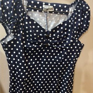 Navy Polka Dot Dress